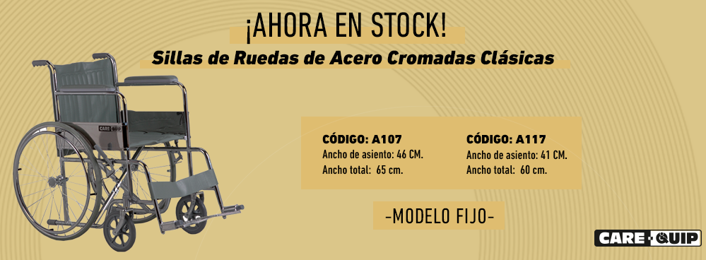 AHORA EN STOCK !!! SILLAS DE RUEDAS DE ACERO CROMADAS - MODELO FIJO !!!